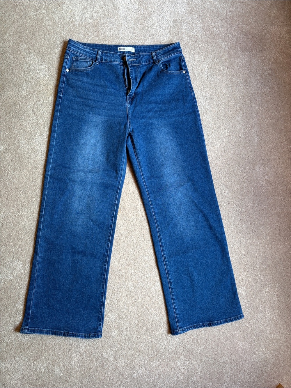 Katch Me high-rise wide leg jeans in blue denim